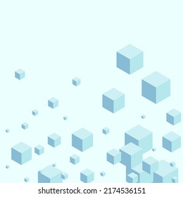 Grey Square Background Blue Vector. Block Empty Design. White Polygon Cardboard Illustration. Creative Texture. Sky Blue Effect Cubic.