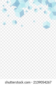 Grey Square Background Transparent Vector. Box Network Design. Blue Block Technology Texture. Paper Template. Gray Element Cubic.