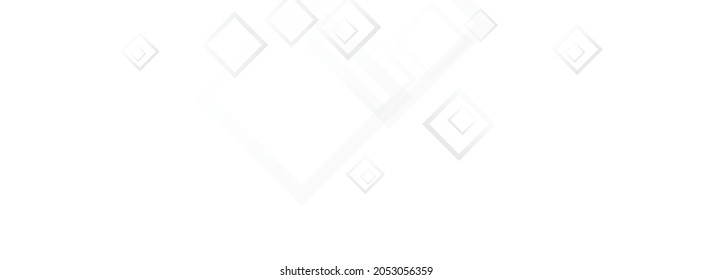 Grey Square Minimal Vector Panoramic Background. Contemporary Rectangle Texture. Gray Mosaic Design. Light Trendy Frame.