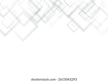 Grey Square Mosaic Vector  Background. Architecture Tile Texture. Gray Creative Design. Light Minimal Cover.