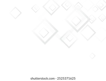 Grey Square Web Vector  Background. Graphic Rectangular Wallpaper. Light Abstract Pattern. Gray Simple Banner.