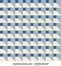 Grey squares on blue background. Abstract effect.