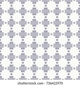 Grey squares and rectangles repetition on white background. Seamless surface pattern design with geometric ornament. Ethnic embroidery wallpaper. Chains motif. Digital paper, page fills, textile print