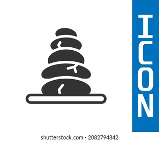 Icono de piedras calientes Gray Stack aislado en fondo blanco. accesorio de salón de belleza.  Vector