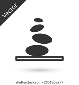 Grey Stack hot stones icon isolated on white background. Spa salon accessory.  Vector