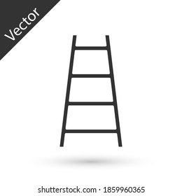 Grey Stair with finish flag icon isolated on white background. Career growth business concept. Concept of business development. Vector.