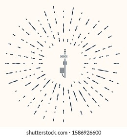 Grey Standalone sensor icon isolated on beige background. Abstract circle random dots. Vector Illustration