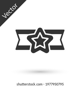 Grey Star American military icon isolated on white background. Military badges. Army patches.  Vector