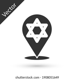 Grey Star of David icon isolated on white background. Jewish religion symbol. Symbol of Israel. Vector.