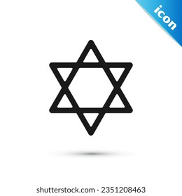 Grey Star of David icon isolated on white background. Jewish religion symbol. Symbol of Israel.  Vector