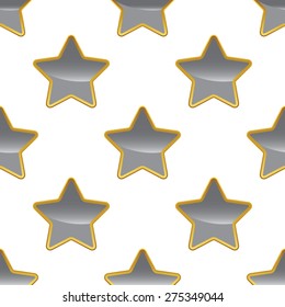 Grey star with gold outlining repeated on white background