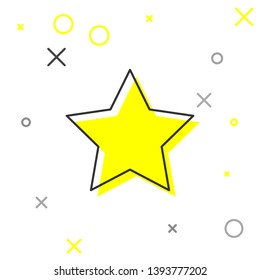 Grey Star line icon isolated on white background. Favorite, best rating, award symbol. Vector Illustration