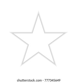 Grey star outline vector eps10. rating star icon.
