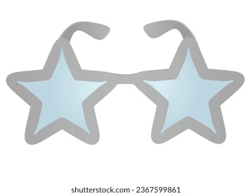 Gafas de sol de estrellas grises. ilustración vectorial