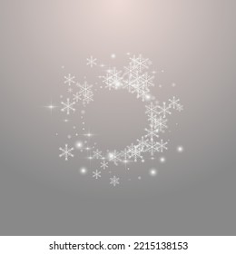 Grey Stars Vector Grey Background. White Christmas Snowfall Pattern. Magic Dots Invitation. Festive Confetti Backdrop.