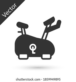 Grey Stationary bicycle icon isolated on white background. Exercise bike. Vector.