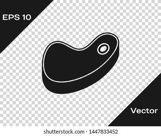 Grey Steak meat icon isolated on transparent background. Vector Illustration