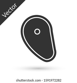 Grey Steak meat icon isolated on white background.  Vector Illustration