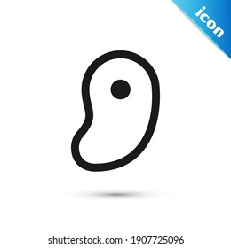 Icono de carne de filete gris aislado en fondo blanco.  Vector