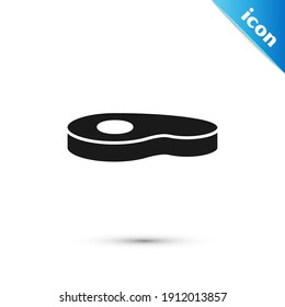 Grey Steak meat icon isolated on white background.  Vector