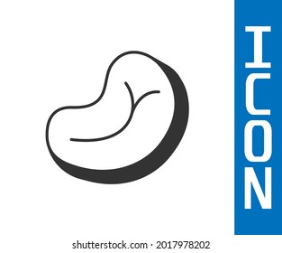 Grey Steak meat icon isolated on white background.  Vector