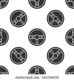 Grey Steering wheel icon isolated seamless pattern on white background. Car wheel icon.  Vector Illustration