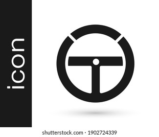 Grey Steering wheel icon isolated on white background. Car wheel icon.  Vector Illustration