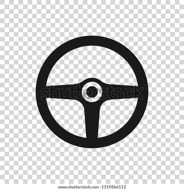 Grey Steering wheel icon\
isolated on transparent background. Car wheel icon. Vector\
Illustration