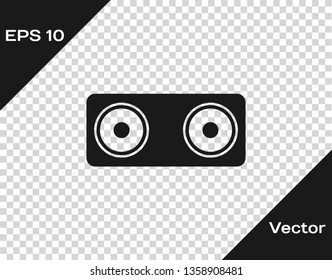 Grey Stereo speaker icon isolated on transparent background. Sound system speakers. Music icon. Musical column speaker bass equipment. Vector Illustration