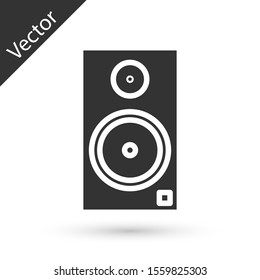Grey Stereo speaker icon isolated on white background. Sound system speakers. Music icon. Musical column speaker bass equipment.  Vector Illustration