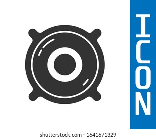 Grey Stereo speaker icon isolated on white background. Sound system speakers. Music icon. Musical column speaker bass equipment.  Vector Illustration