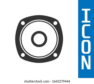Grey Stereo speaker icon isolated on white background. Sound system speakers. Music icon. Musical column speaker bass equipment.  Vector Illustration
