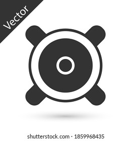 Grey Stereo speaker icon isolated on white background. Sound system speakers. Music icon. Musical column speaker bass equipment. Vector.