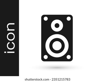 Grey Stereo speaker icon isolated on white background. Sound system speakers. Music icon. Musical column speaker bass equipment.  Vector Illustration