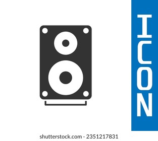 Grey Stereo speaker icon isolated on white background. Sound system speakers. Music icon. Musical column speaker bass equipment.  Vector