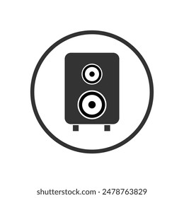 Grey Stereo speaker icon isolated on white background. Sound system speakers. Musical column speaker bass equipment. Vector illustration. Eps file 125.