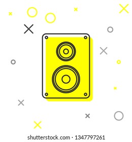 Grey Stereo speaker line icon isolated on white background. Sound system speakers. Music icon. Musical column speaker bass equipment. Vector Illustration