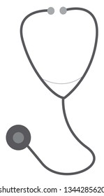 A grey stethoscope vector color drawing or illustration