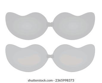 Grey  stick on bra. vector