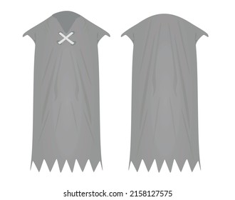 Grey stone age dress. vector