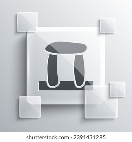Grey Stonehenge icon isolated on grey background. Square glass panels. Vector