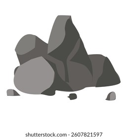 grey stone.part of rock. Nature object for app 