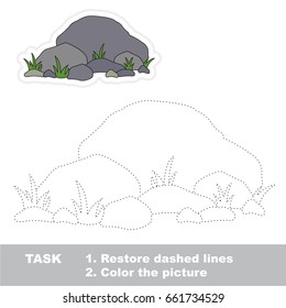 Grey Stones. Dot to dot educational game for kids.