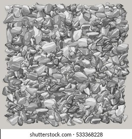 Grey Stones Granite Gravel Texture Vector Illustration