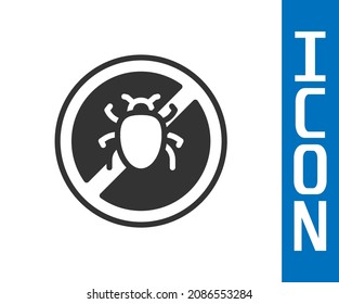 Grey Stop colorado beetle icon isolated on white background.  Vector