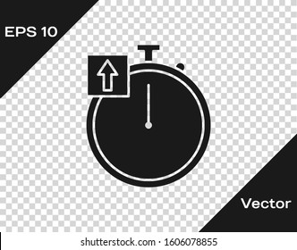 Grey Stopwatch icon isolated on transparent background. Time timer sign. Chronometer sign.  Vector Illustration