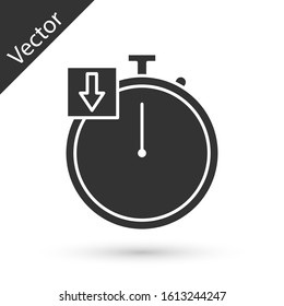 Grey Stopwatch icon isolated on white background. Time timer sign. Chronometer.  Vector Illustration