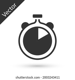 Grey Stopwatch icon isolated on white background. Time timer sign. Chronometer sign.  Vector