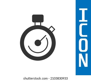 Grey Stopwatch icon isolated on white background. Time timer sign. Chronometer sign.  Vector