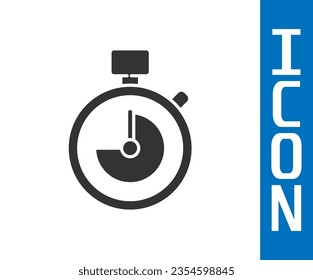 Grey Stopwatch icon isolated on white background. Time timer sign. Chronometer sign.  Vector Illustration